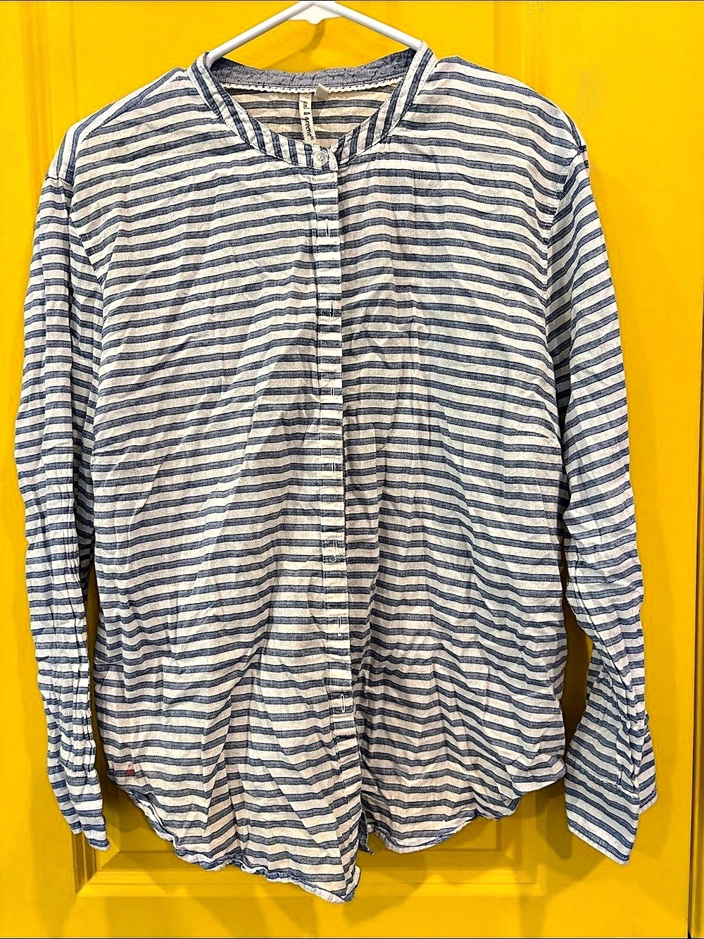 grand & green Striped Button Front Cotton Shirt XL
